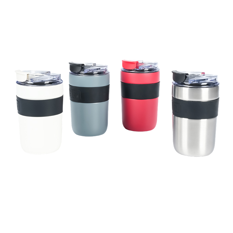 Taza de vacío aislante Easy Grab con banda de silicona