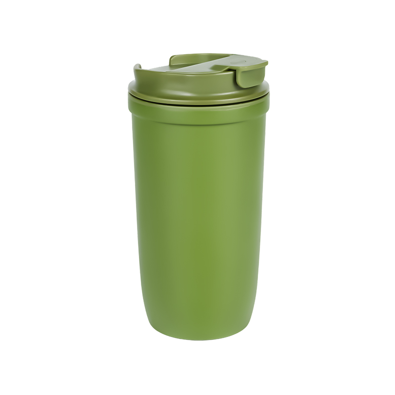 Vaso de viaje de doble capa de acero inoxidable y plástico