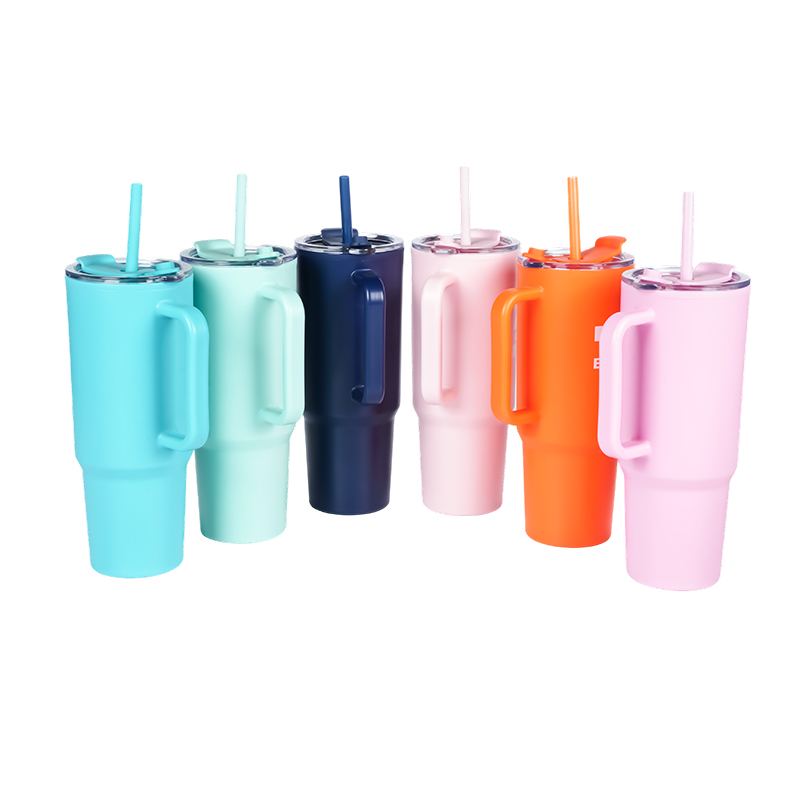 Taza de viaje reutilizable de plástico (PP) de doble pared de 40 oz