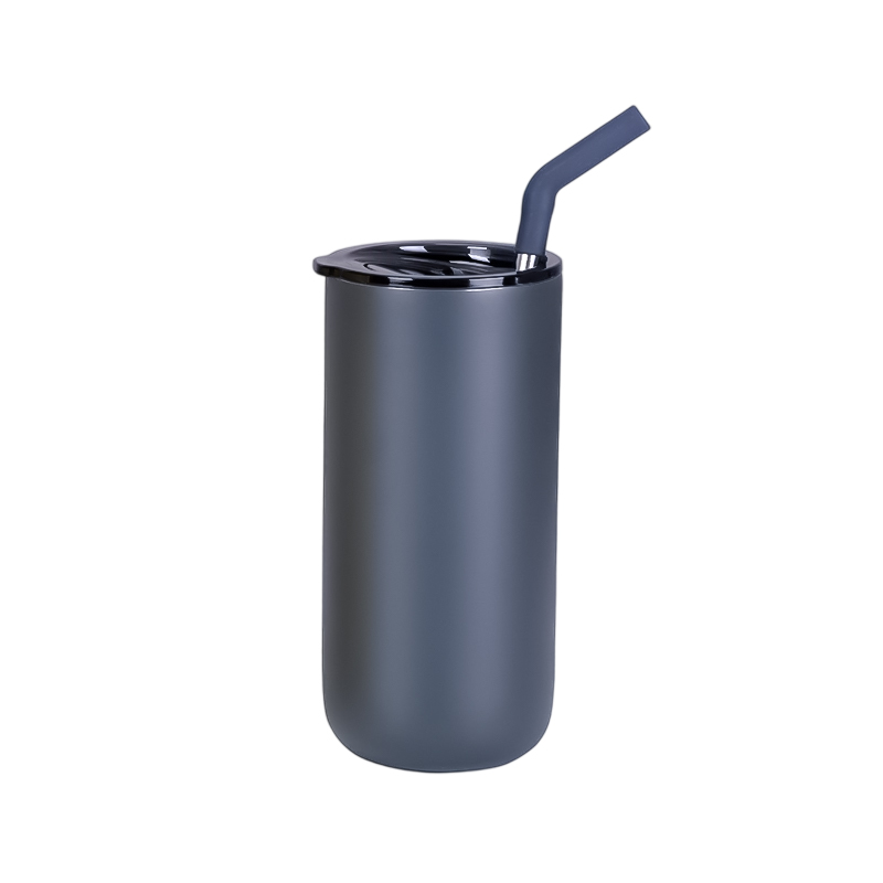 Taza aislante de 600 ml/20 oz con pajita de acero inoxidable