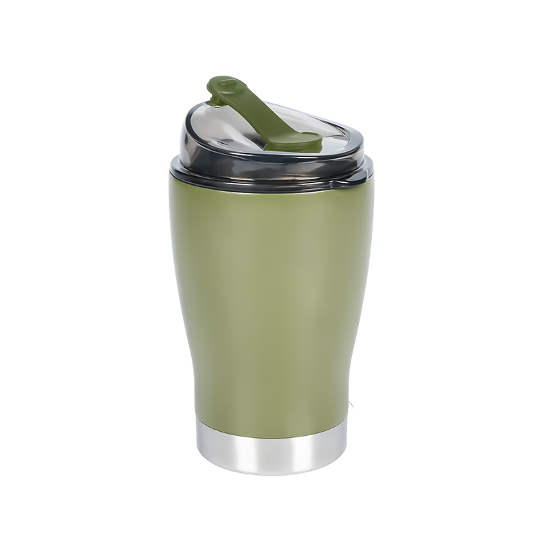 Taza de café reciclable con aislamiento de viaje de 350 ml/12 oz y tapa de bebida en ángulo transparente