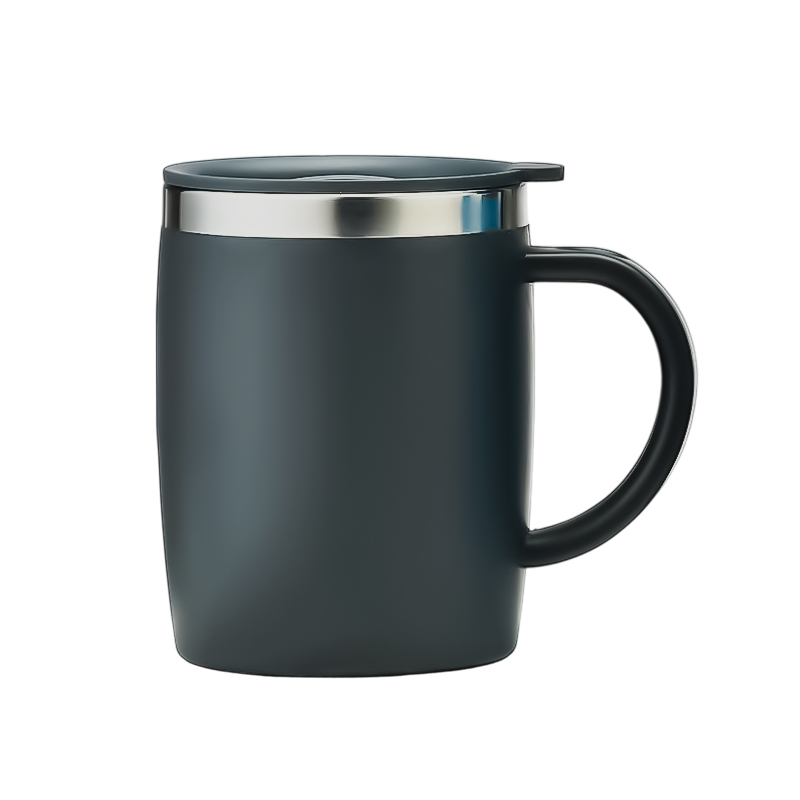 Taza de escritorio de doble pared con asa de transporte