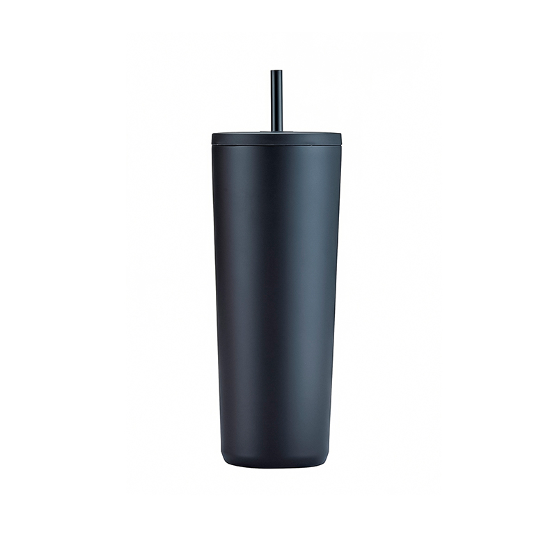 Vaso de vacío con pajita para beber